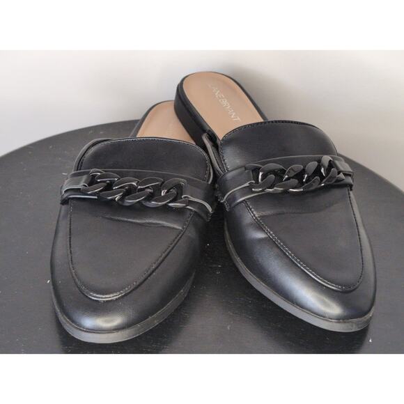 Lane Bryant Shoes - Lane Bryant chunky preppy black loafer style mules 10
